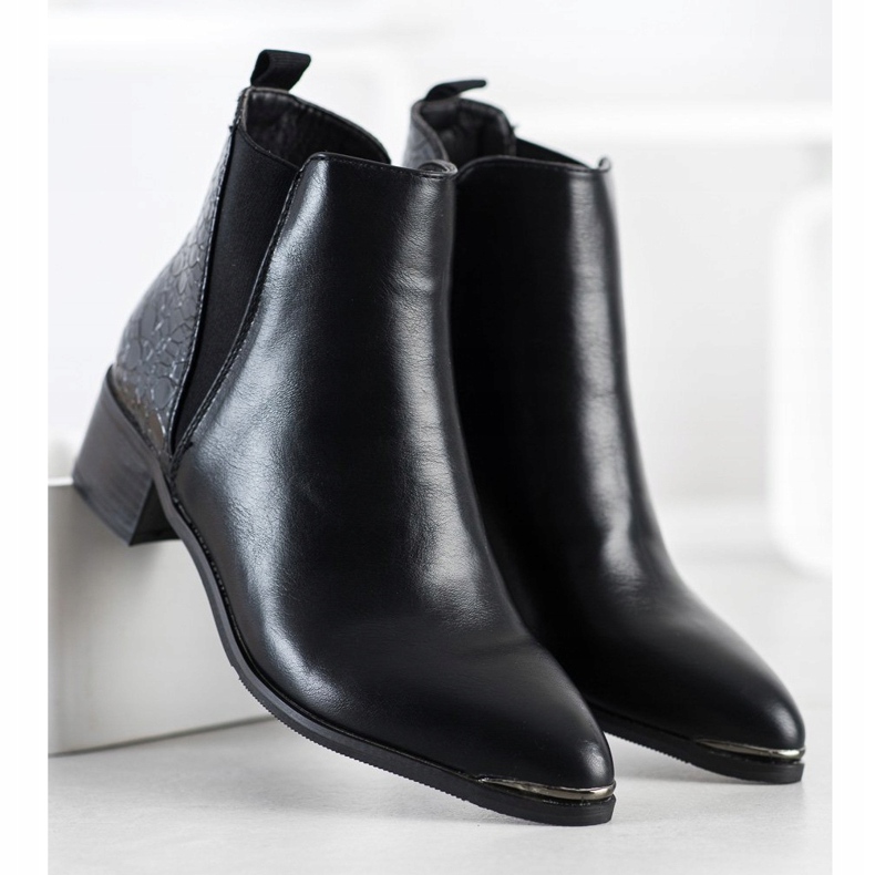 Kayla Cizme elegante pe un post jos negru 2