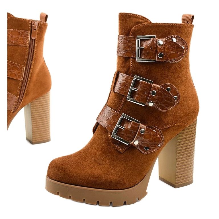 Cizme din piele de căprioară maro pe stâlpul Lilybank 1 Cizme din piele de căprioară maro pe stâlpul Lilybank 1