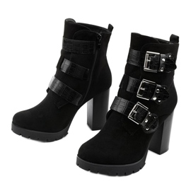 Botine negre din piele de căprioară pe stâlpul Lilybank negru 2