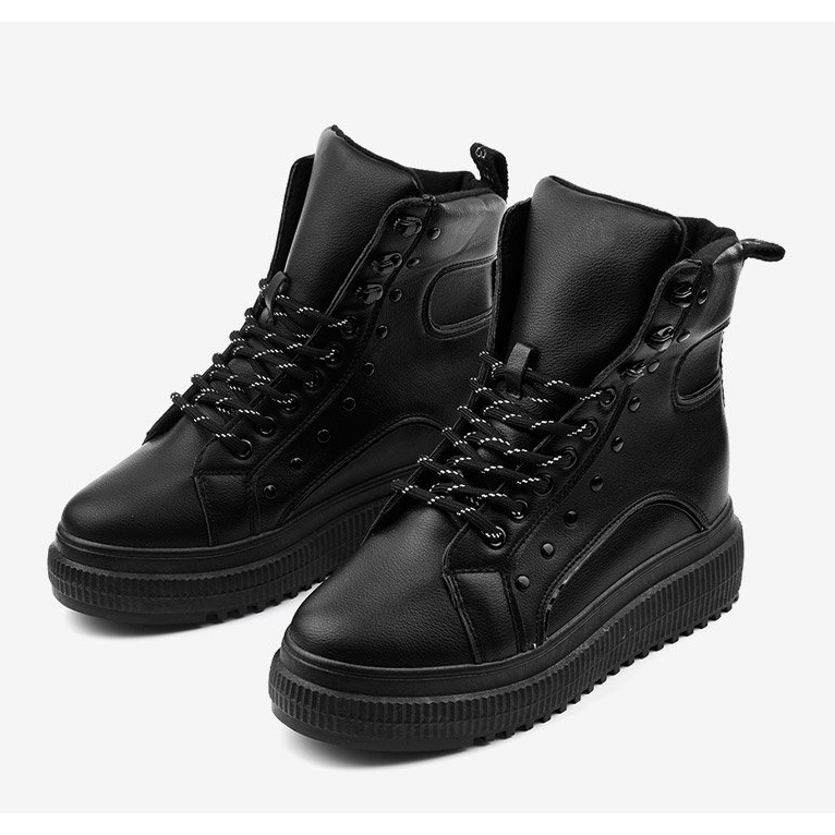 Ghete sport negre pe platforma Aethireisis negru 2