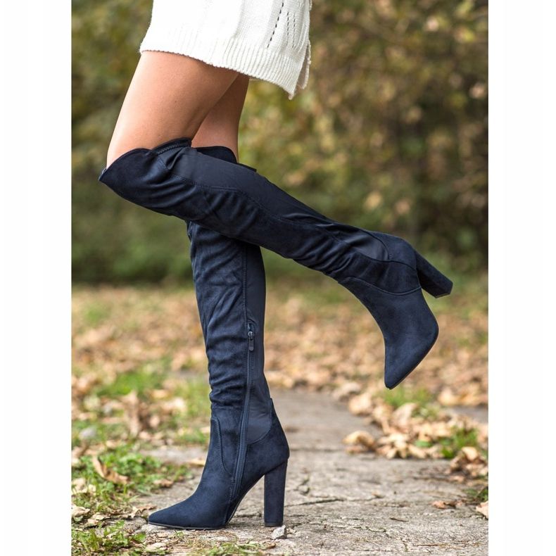 Sweet Shoes Cizme Înalte În Spitz albastru marin albastru 1 Sweet Shoes Cizme Înalte În Spitz albastru marin albastru 1