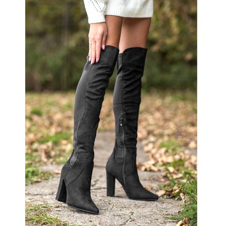 Sweet Shoes Cizme Înalte În Spitz negru 1