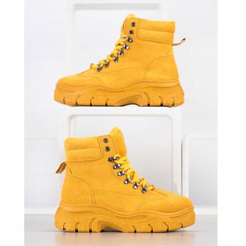 SHELOVET Trappers de modă galbenă 1 SHELOVET Trappers de modă galbenă 1