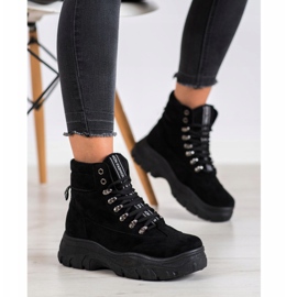 SHELOVET Black Fashion Trappers negru 1 SHELOVET Black Fashion Trappers negru 1