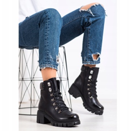 Ideal Shoes Muncitori din piele ecologică negru 1