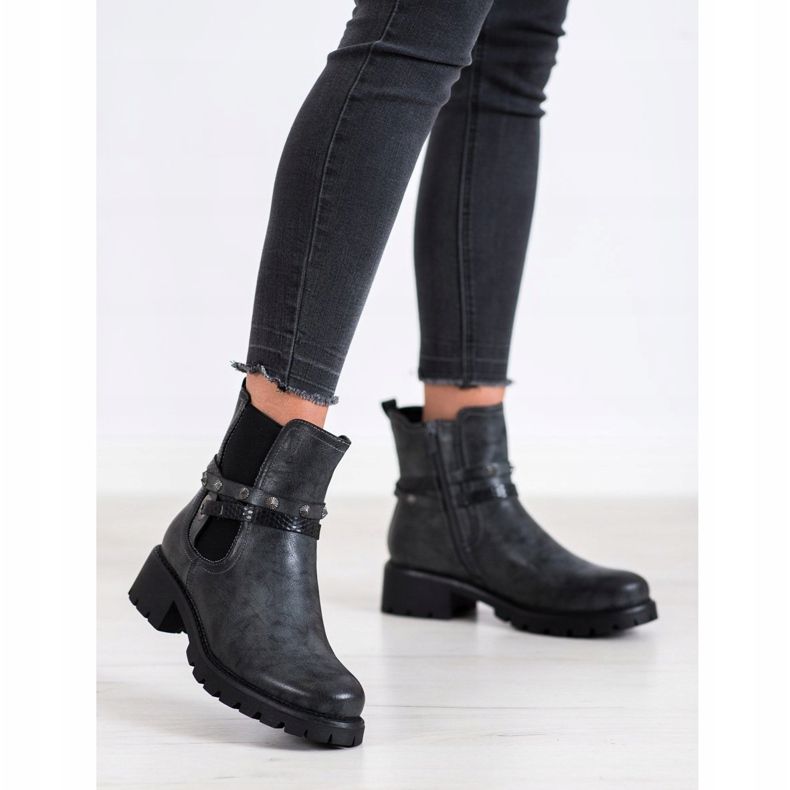 Super Me Muncitori din piele ecologică negru 1