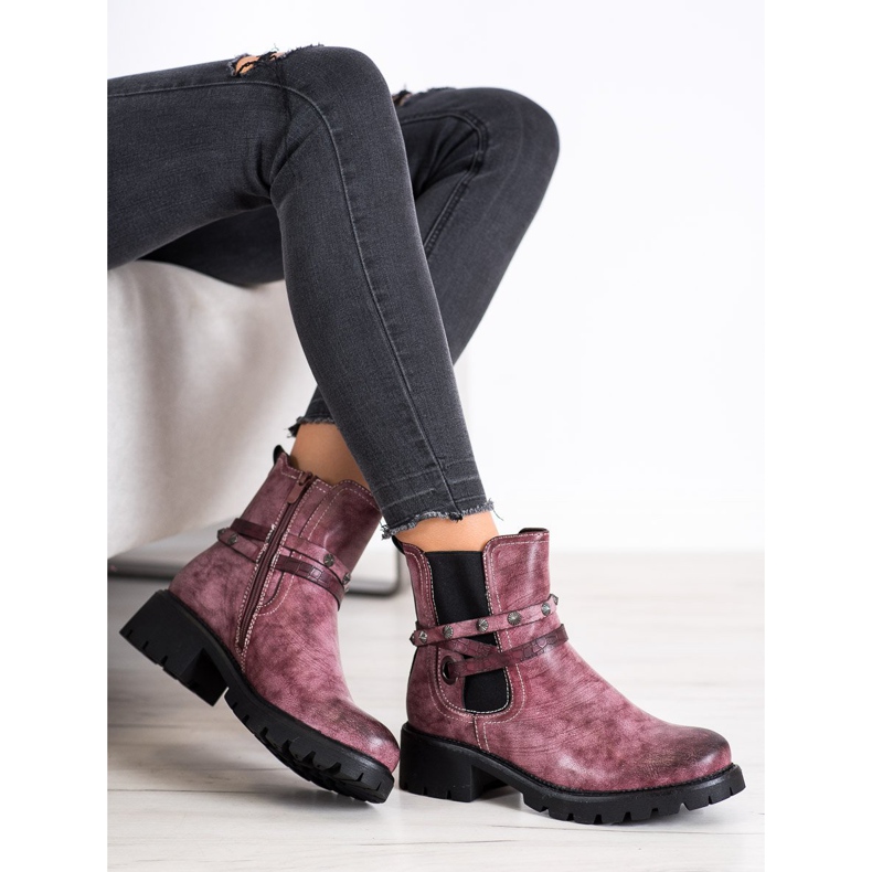 Super Me Muncitori din piele ecologică roz 2