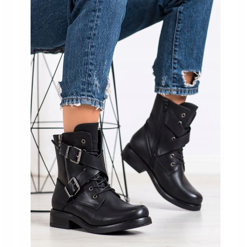 Kayla Muncitori clasici cu catarame negru 2