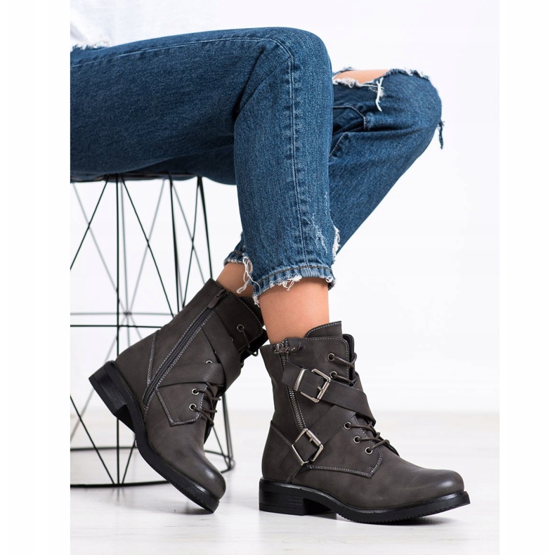 Kayla Muncitori clasici cu catarame gri 2