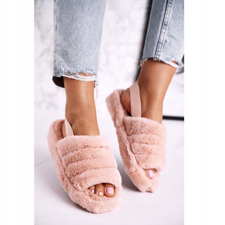 FJ1 Papuci de damă pe platforma fulg de zăpadă Blana-Portocaliu portocale 2