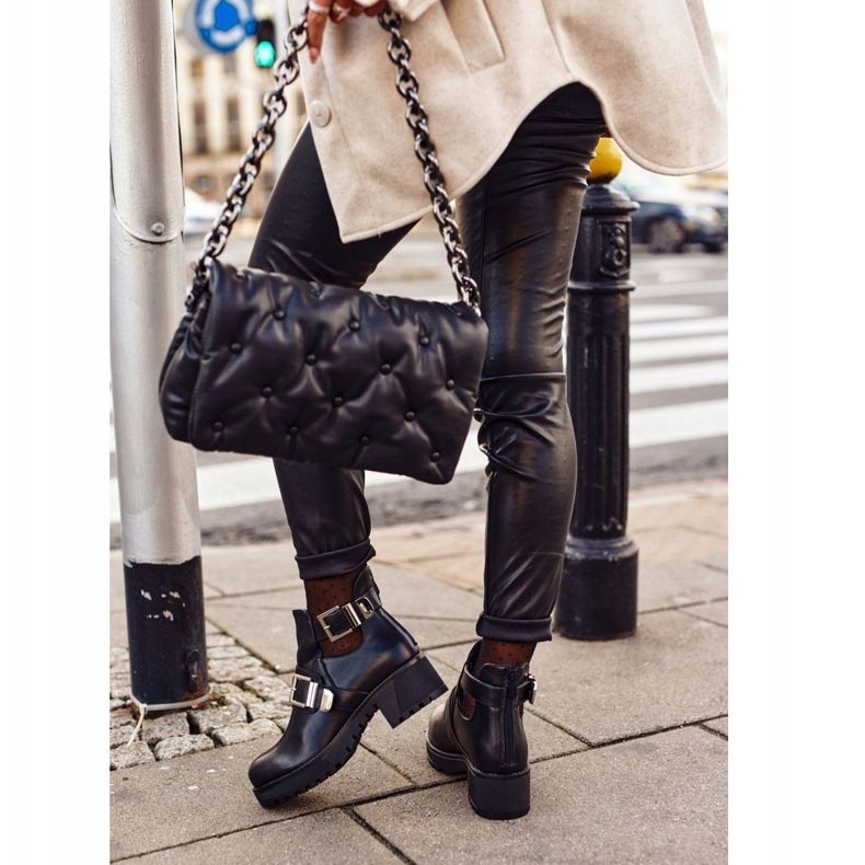 FE1 Cizme pentru femei Catarame Frago negre negru 1