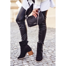 MSMG Cizme de damă pe toc piele de căprioară negru Anabelle 2 MSMG Cizme de damă pe toc piele de căprioară negru Anabelle 2