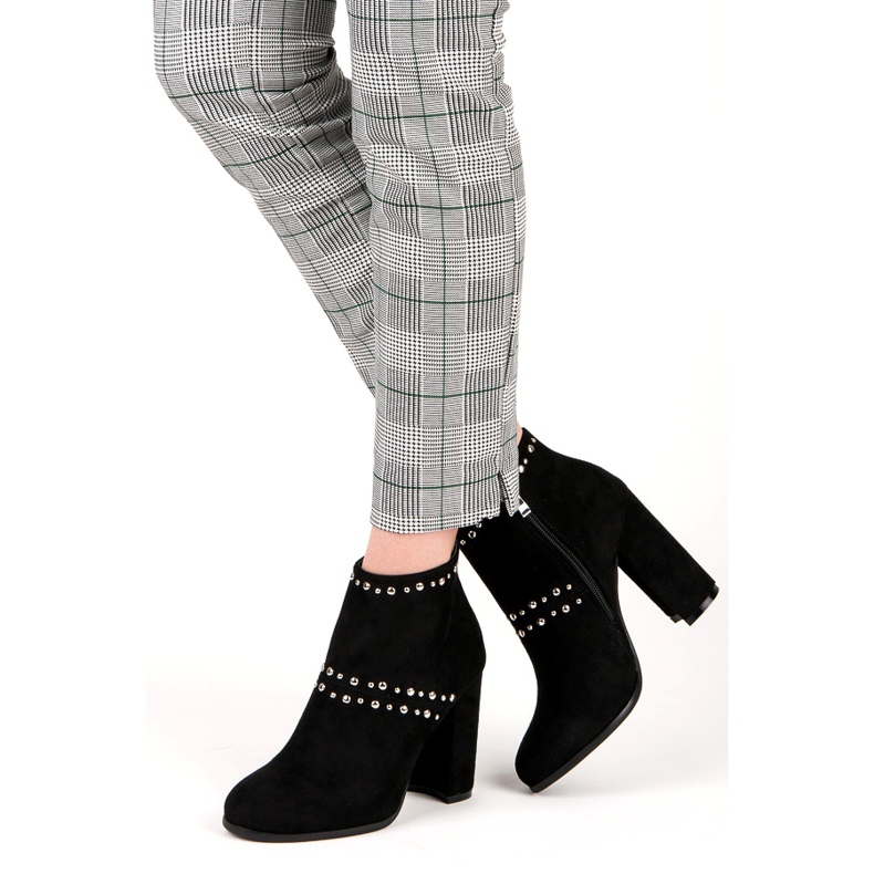 Seastar Botine din piele de căprioară pe stâlp negru 2