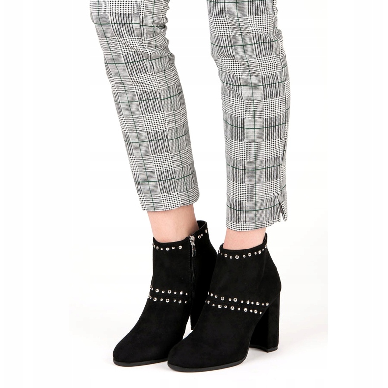 Seastar Botine din piele de căprioară pe stâlp negru 1