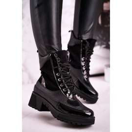 Cizme Muncitori Încălzit Imprimat Animal Negru Helena 2