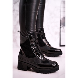 Cizme Muncitori Încălzit Imprimat Animal Negru Helena 1