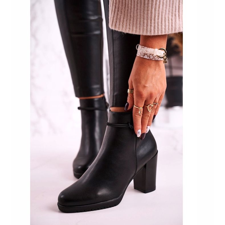 Cizme calde pe toc Sergio Leone Black BT306 negru 1