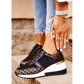 S.Barski Încălțăminte sport pentru femei Adidași Negru Alb Metronus bej de aur 1