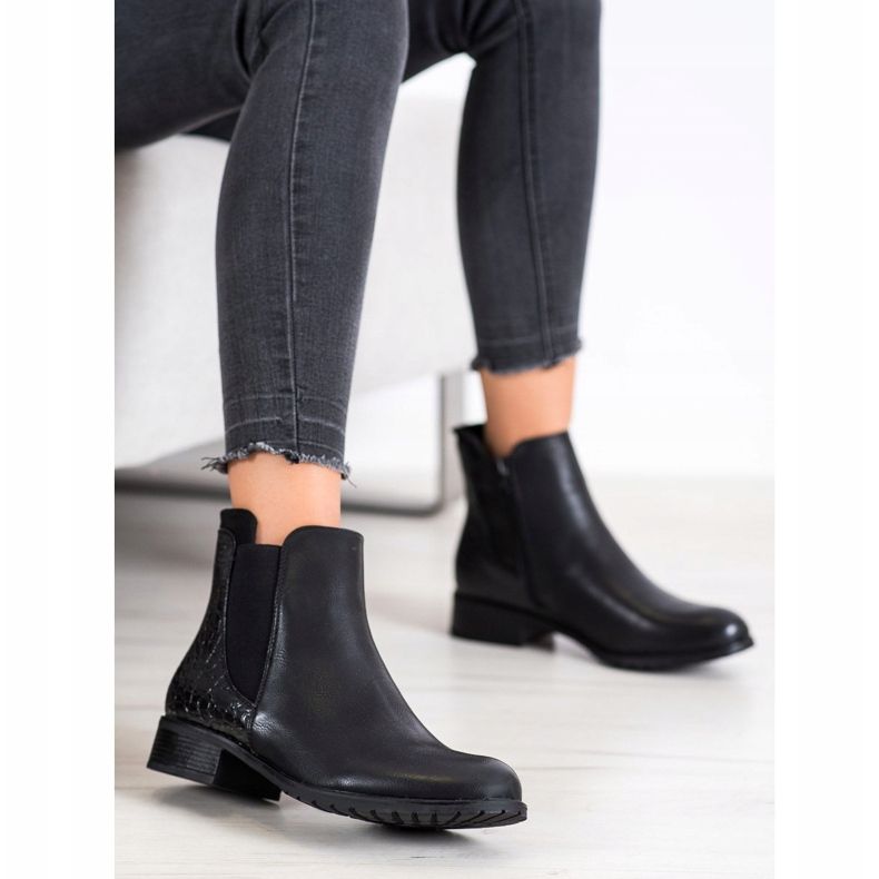 Kayla Cizme casual cu imprimeu șarpe negru 1 Kayla Cizme casual cu imprimeu șarpe negru 1