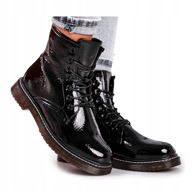 Cizme negre din piele lacuită Evento 20DZ23-3216 Marita negru 2