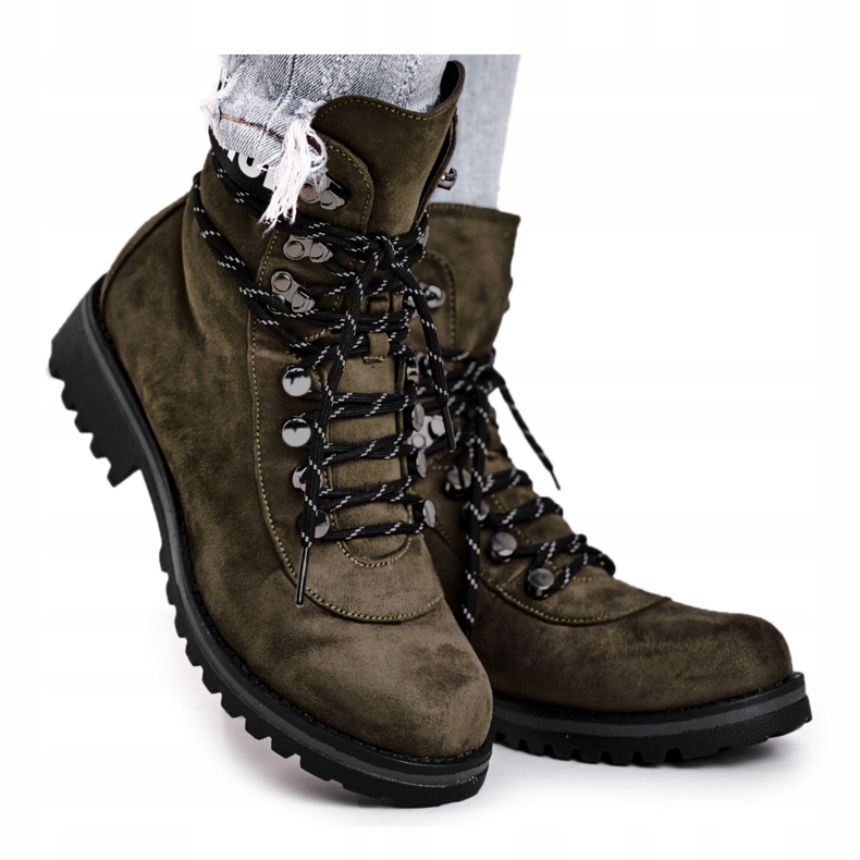 Evento Cizme de damă Timber High Khaki 9BT35-1331 Dk.Green negru 3