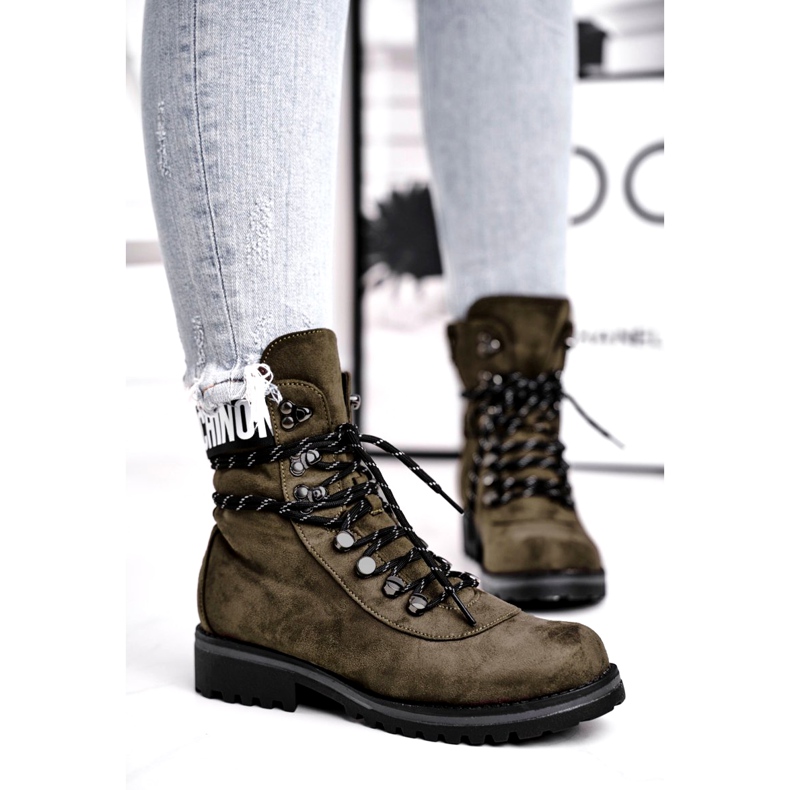 Evento Cizme de damă Timber High Khaki 9BT35-1331 Dk.Green negru 1