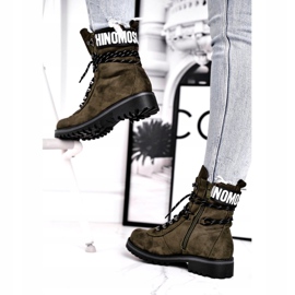 Evento Cizme de damă Timber High Khaki 9BT35-1331 Dk.Green negru 2