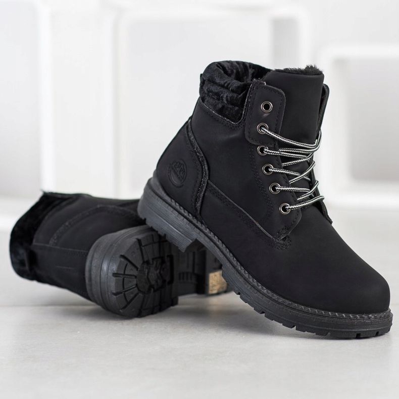 SHELOVET Cizme de drumeție cu partea superioară din velur negru 2