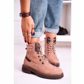 Muncitori calzi pentru femei Trappers Cherestea roz bej maro 1