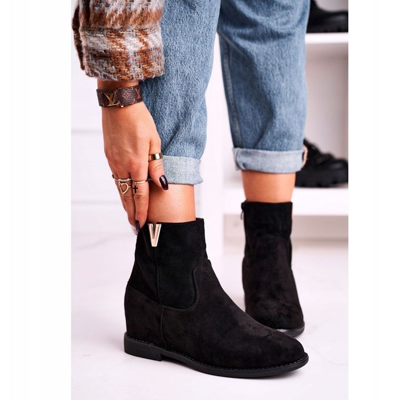 FG1 Cizme de damă piele de căprioară negru Vanya 1