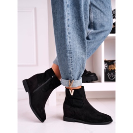 FG1 Cizme de damă piele de căprioară negru Vanya 2