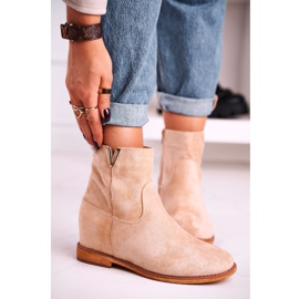 FG1 Cizme de damă piele întoarsă bej bej 1