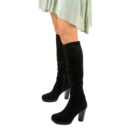 Cizme negre din piele de căprioară Funnyfreeze negru 1