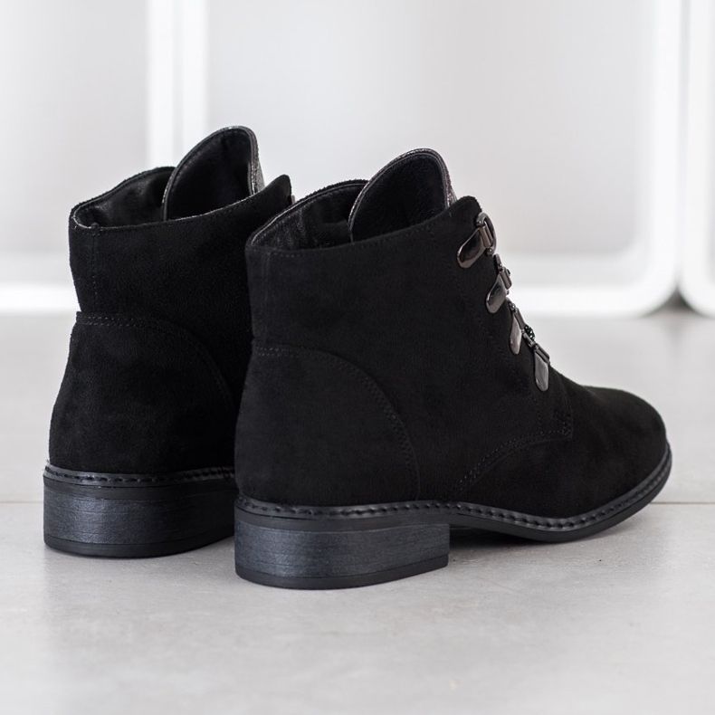 Goodin Cizme elegante cu dantelă negru argint 1 Goodin Cizme elegante cu dantelă negru argint 1