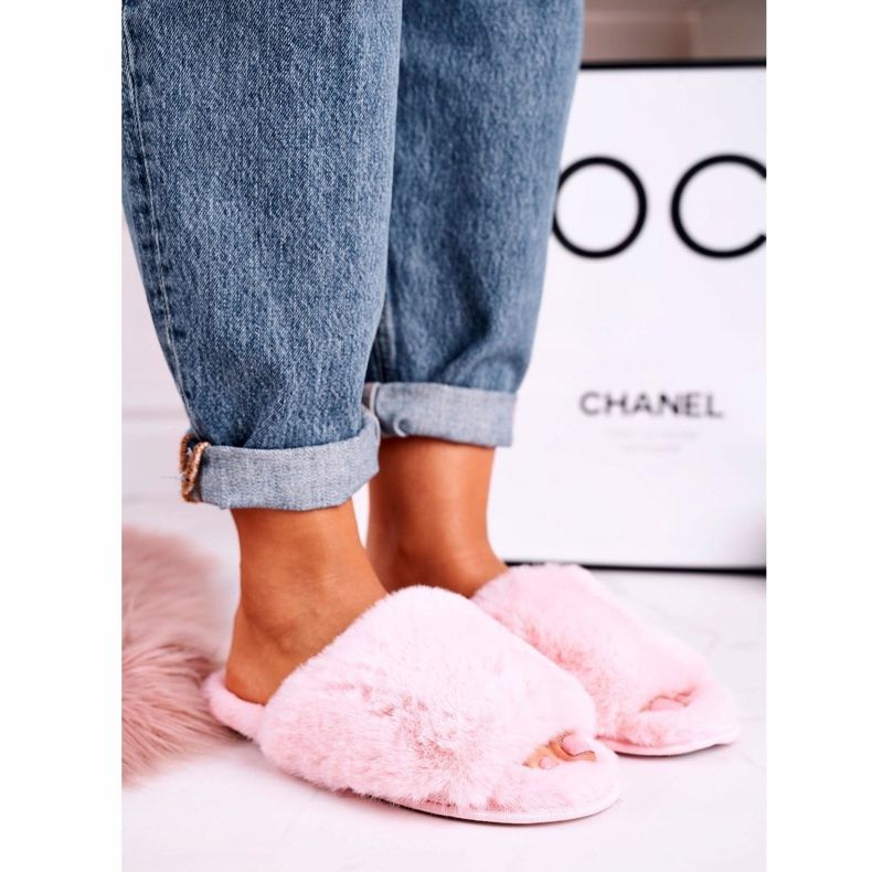 Papuci de blană roz pentru femei Sweet 1