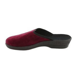 Papuci Befado velur 219D427 papuci burgund negru roșu multicolor 1 Papuci Befado velur 219D427 papuci burgund negru roșu multicolor 1
