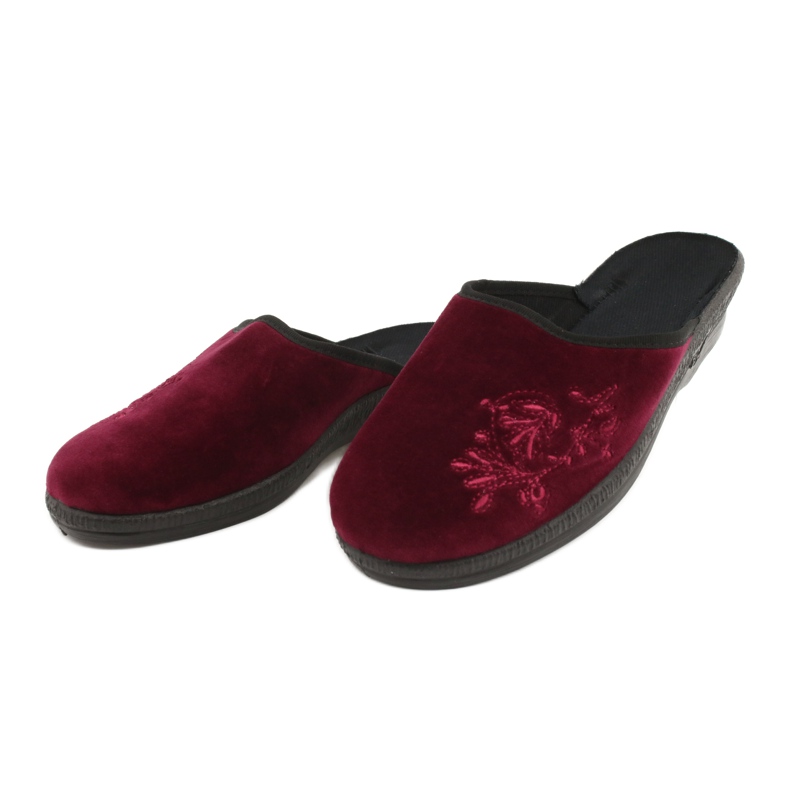 Papuci Befado velur 219D427 papuci burgund negru roșu multicolor 2