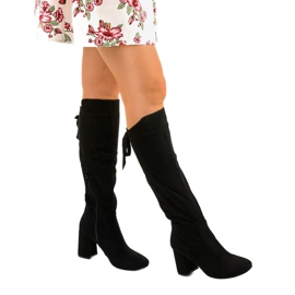 Ghete negre cu piele ecologică Shimmerfog negru 1