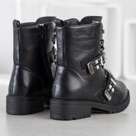 Seastar Muncitori dantelați cu cristale negru 2