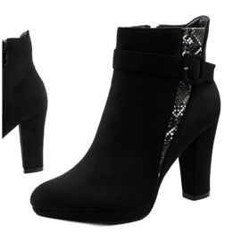 Cizme negre pe post cu piele ecologică Lysianassa negru 1