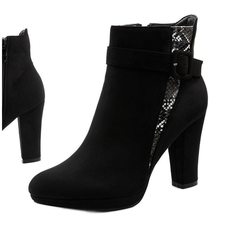 Cizme negre pe post cu piele ecologică Lysianassa negru 1