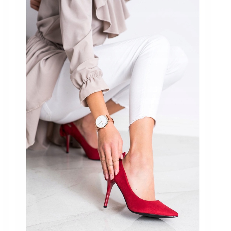 Goodin Stilete elegante cu franjuri roșu 1 Goodin Stilete elegante cu franjuri roșu 1