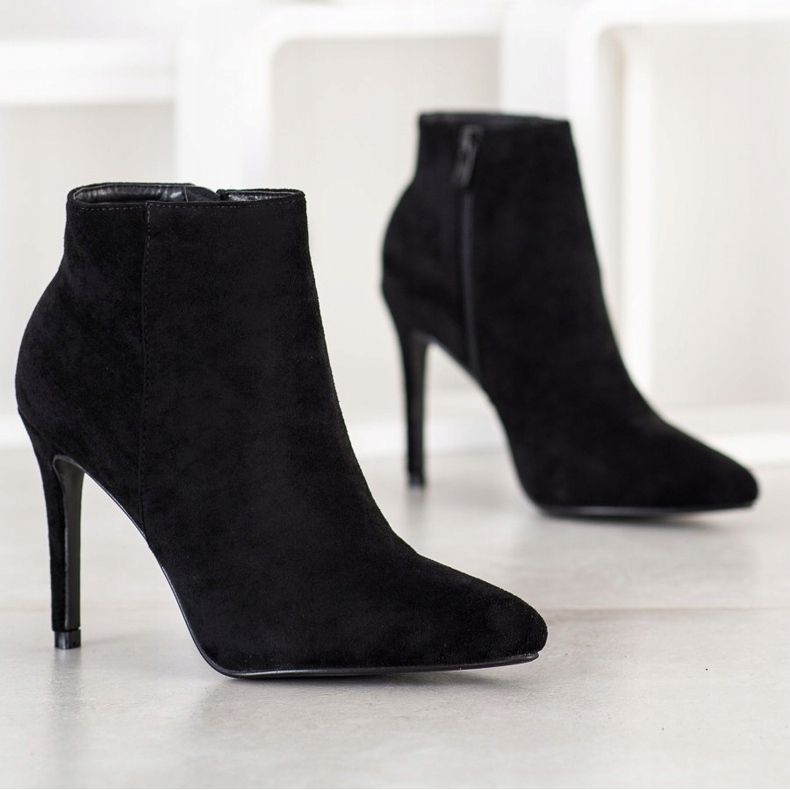 Small Swan Ghete elegante pe toc înalt negru 1