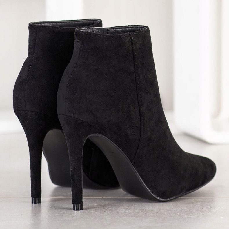 Small Swan Ghete elegante pe toc înalt negru 2