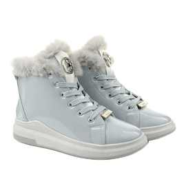 Cizme gri, cizme Freemans izolate 2