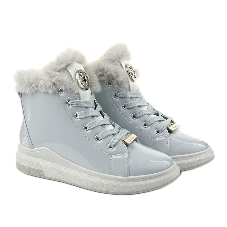 Cizme gri, cizme Freemans izolate 2