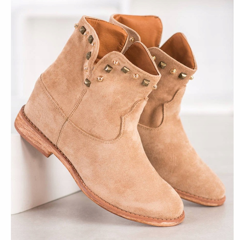 Bella Paris Cizme de cowboy bej cald 2