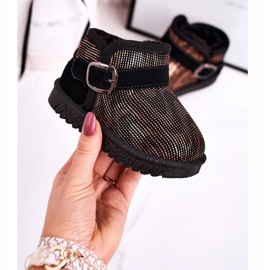 Maiqi Cizme de zăpadă pentru copii cu blană auriu negru visător de aur 1