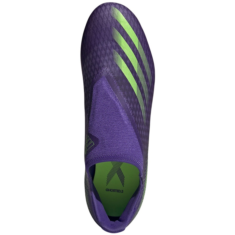 Pantofi de fotbal Adidas X Ghosted.3 Ll Fg violet-verde EG8164 1