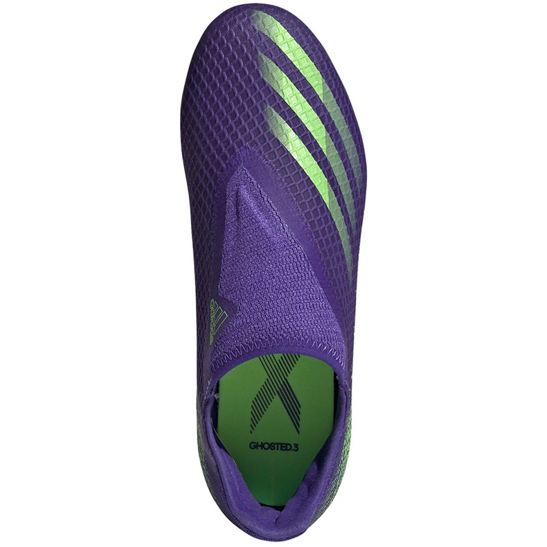 Pantofi de fotbal Adidas X Ghosted.3 Ll Fg Junior violet-verde EH2015 1